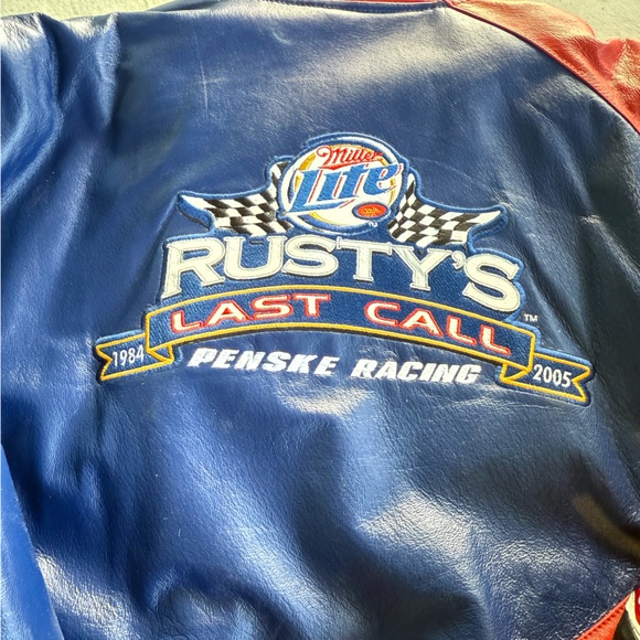 2005 Jeff Hamilton Rusty Wallace leather jacket size XL - Picture 5 of 10